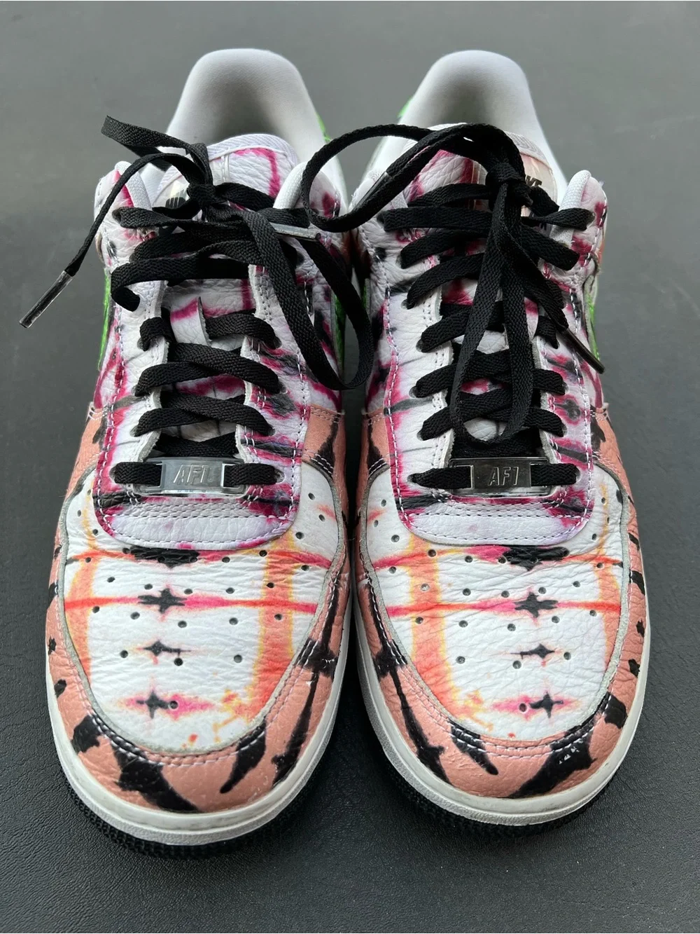 Nike Women’s Low-Top Sneakers in White, Pink, Green & Black